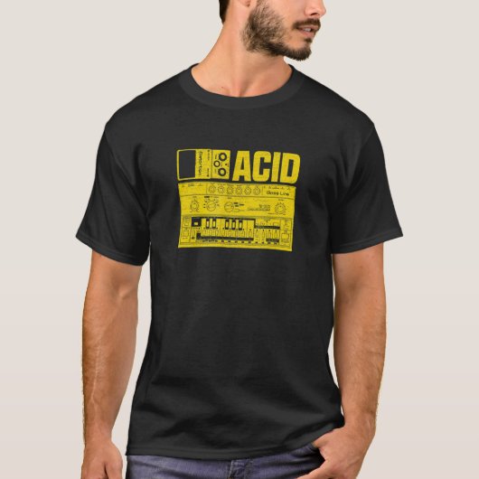 Acid TB303 Bass Distortion Pedalアナログ合成 Tシャツ (正面)