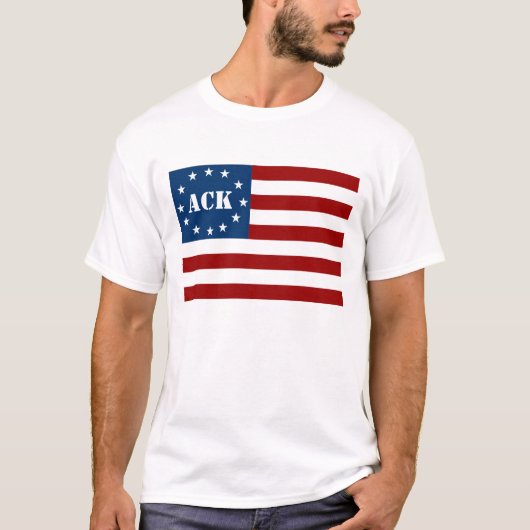 ACKの星は及び縞で飾ります Tシャツ (正面)