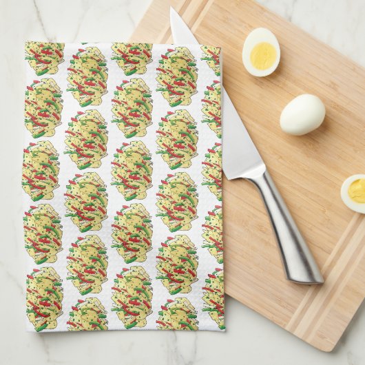 Ackee and Saltfish Codジャマイカカリブの食品 キッチンタオル (四つ折り)