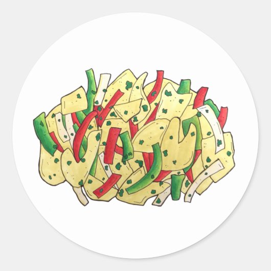 Ackee and Saltfish Codジャマイカカリブの食品 ラウンドシール (正面)