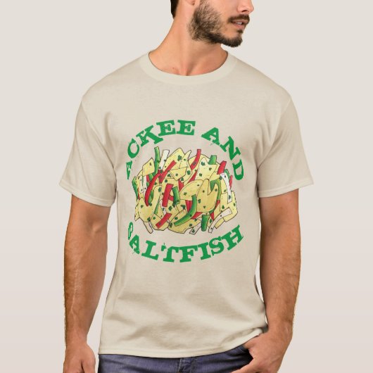 Ackee and Saltfish Codジャマイカカリブの食品 Tシャツ (正面)