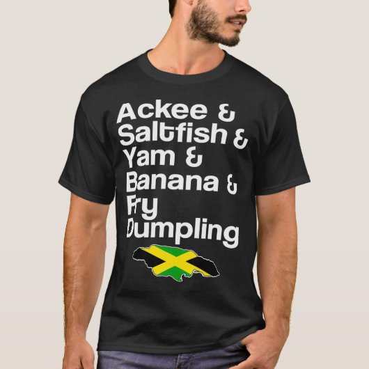 Ackee Saltfish揚げ餃子ジャマイカ料理 Tシャツ (正面)