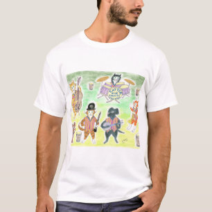 Ackerの詐取の捧げ物のTシャツ猫のジャズバンド Tシャツ