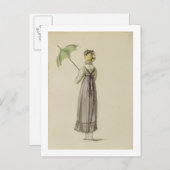 Ackermann's Reのファッションプレート、プロムナード・ドレス ポストカード (正面/裏面)