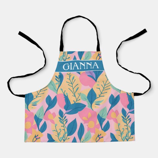 Ackieモニタパステルカラフルパタパーソナライズされたーン エプロン (正面)