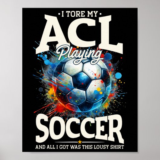 ACL手術リカバリー、膝の手術サポート サッカー ポスター (正面)