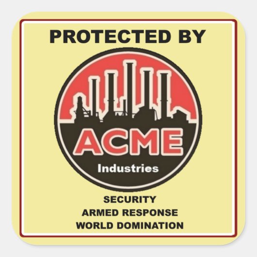 Acme Industriesセキュリティステッカー スクエアシール (正面)