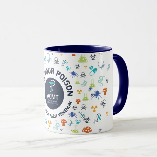 ACMTあなたの毒を選ぶ青い2トーンのコーヒーマグ マグカップ (正面右)