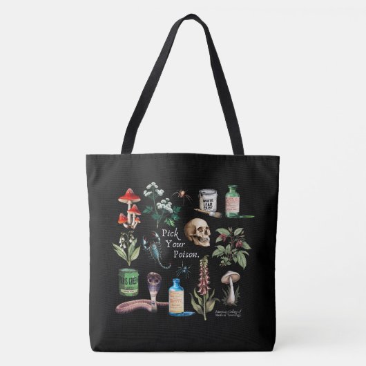 ACMTヴィンテージあなたの毒ブラックトートを選ぶ トートバッグ (正面)