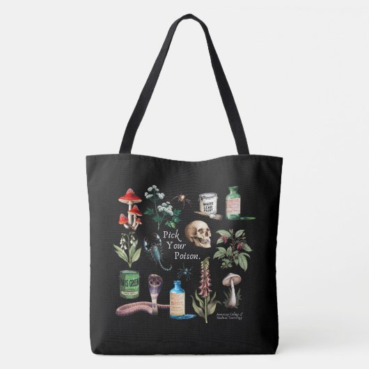 ACMTヴィンテージあなたの毒ブラックトートを選ぶ トートバッグ (裏面)