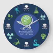 ACMT/ToxIC Toxクロック – ダークブルーデザイン1 ラージ壁時計 (正面)