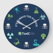 ACMT/ToxIC Tox Clock - Dark Blue Design 2 ラージ壁時計 (正面)