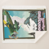 Aconcaguaアルゼンチン旅行ポスター シェルパブランケット (正面(横))