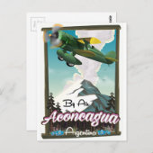 Aconcagua – アルゼンチンヴィンテージフライトポスタープリント。 ポストカード (正面/裏面)