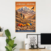 Aconcagua Argentina - Vintage Travel  ポスター (ホームオフィス)