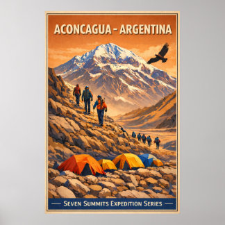 Aconcagua Argentina - Vintage Travel ポスター