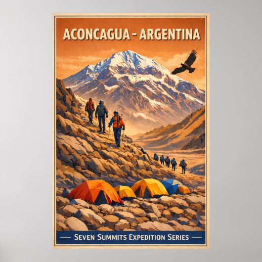 Aconcagua Argentina - Vintage Travel  ポスター (正面)