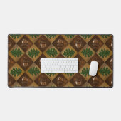 AcornとOak Leafチェッカーボードパターン デスクマット (キーボード&マウス)