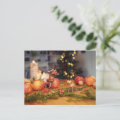 Acorn小妖精や小人とChristmasトナカイ ポストカード (スタンド正面)