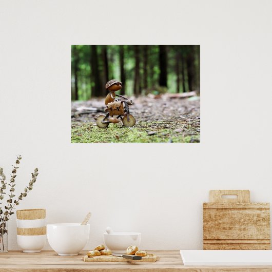 Acorn小妖精や小人はオフィスのポスターに自転車に乗る ポスター (キッチン)