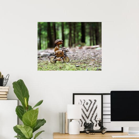 Acorn小妖精や小人はオフィスのポスターに自転車に乗る ポスター (ホームオフィス)