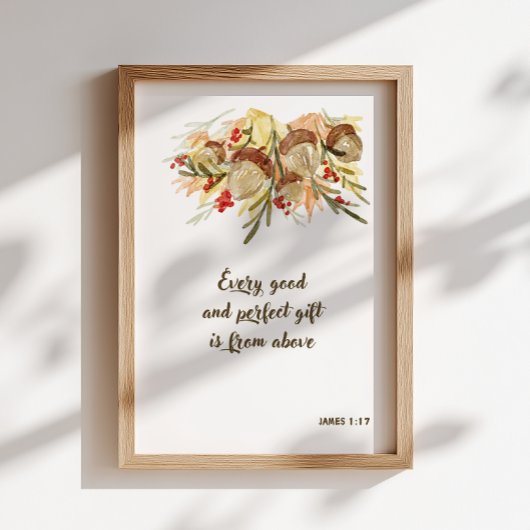 Acorn Bible Verse Christian Wall Art ポスター