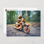 Acorn elf riding the motorbike ポストカード (正面/裏面)