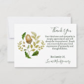 Acorn Oak葬儀ありがとう，悔やみや弔慰 ノートカード (正面)