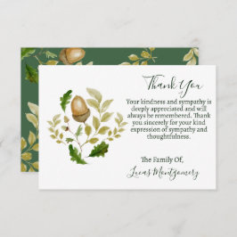 Acorn Oak葬儀ありがとう，悔やみや弔慰 ノートカード