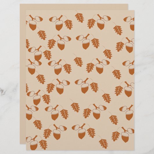 Acorn Pattern Scrapbook紙: (正面/裏面)