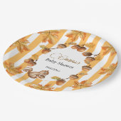 Acorns and Squirrel Fall Plaids Baby Shower  ペーパープレート (アングル)