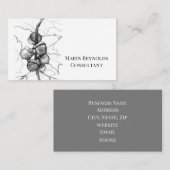 Acorns Fall Leaves Botanical Ink Drawing 名刺 (正面/裏面)