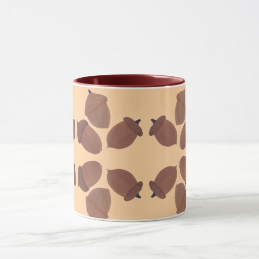 Acorns Pattern on Custom Mugs マグカップ (中央)