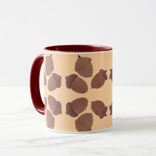 Acorns Pattern on Custom Mugs マグカップ (正面左)