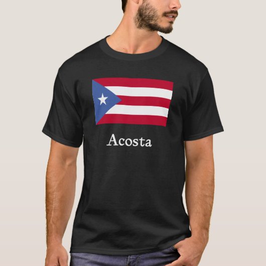 Acostaのプエルトリコ人の旗 Tシャツ (正面)