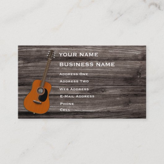 Acoustic Guitar - Music Business Card 名刺 (正面)