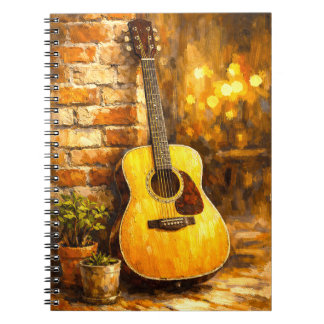 Acoustic Guitar Oil Painting Notebook ノートブック
