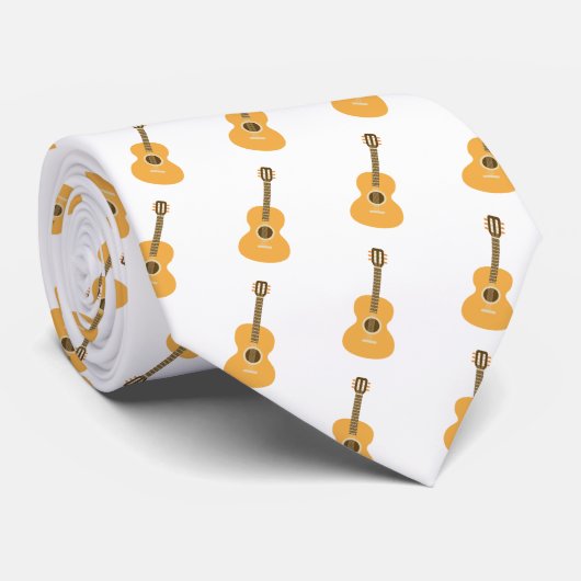 Acoustic Guitar Pattern Brown Musical Instrument ネクタイ (ロール)