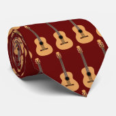 Acoustic Guitar Pattern Guitarist Neck Tie ネクタイ (ロール)