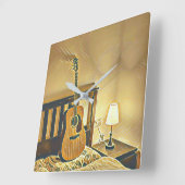 Acoustic guitar player gift スクエア壁時計 (傾斜)