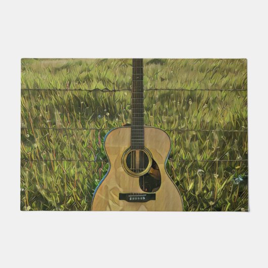 Acoustic guitar player gift ドアマット (正面)