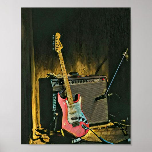 Acoustic guitar player gift ポスター (正面)