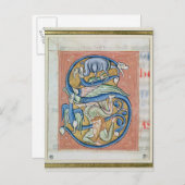 Acrobatを描いた履歴イニシャルの'S' ポストカード (正面/裏面)