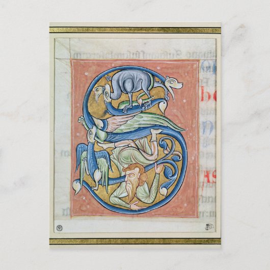 Acrobatを描いた履歴イニシャルの'S' ポストカード (正面)