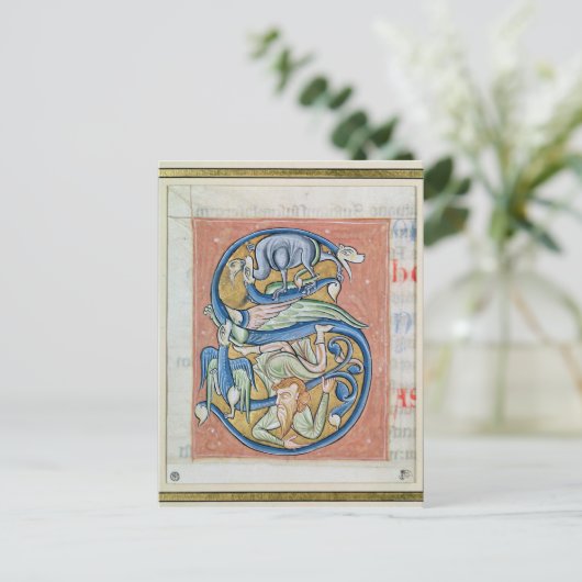 Acrobatを描いた履歴イニシャルの'S' ポストカード (スタンド正面)