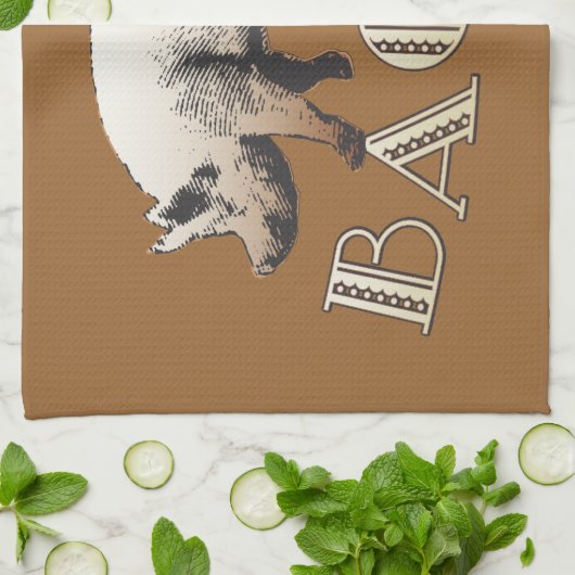 Acrobat BACON Pig キッチンタオル (折り畳み)