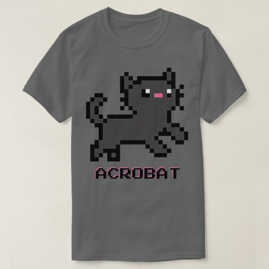 Acrobat CatダークグレーTシャツ Tシャツ (デザイン正面)