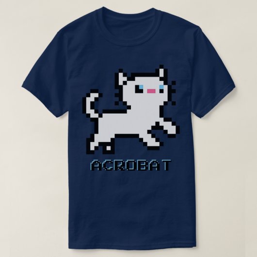 Acrobat Cat白Tシャツ Tシャツ (デザイン正面)