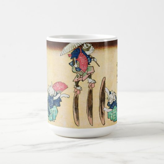 Acrobat Cat、広重、浮世絵 コーヒーマグカップ (中央)