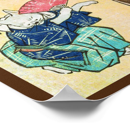 Acrobat Cat、広重、浮世絵 ポスター (角)